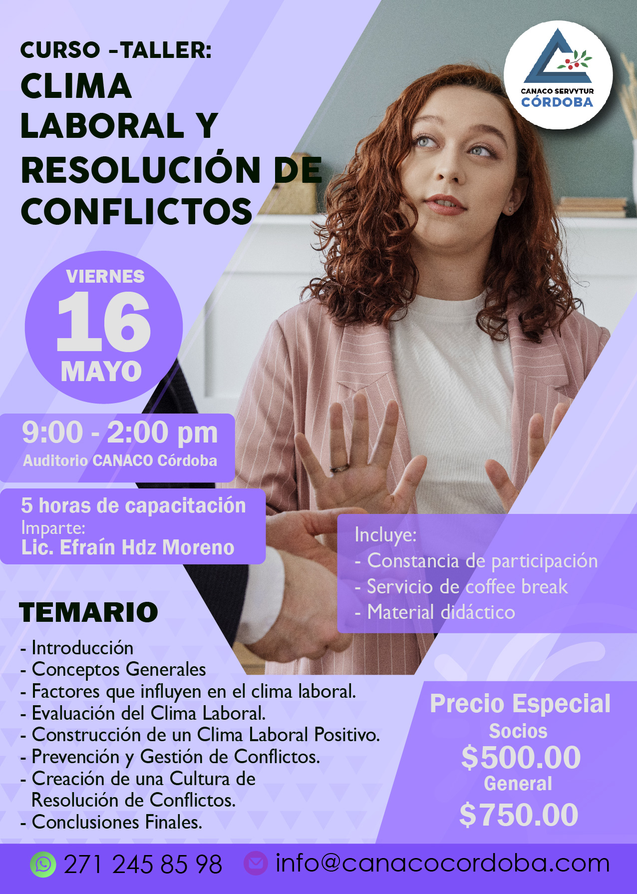CURSO – TALLER: CLIMA LABORAL Y RESOLUCIÓN DE CONFLICTOS