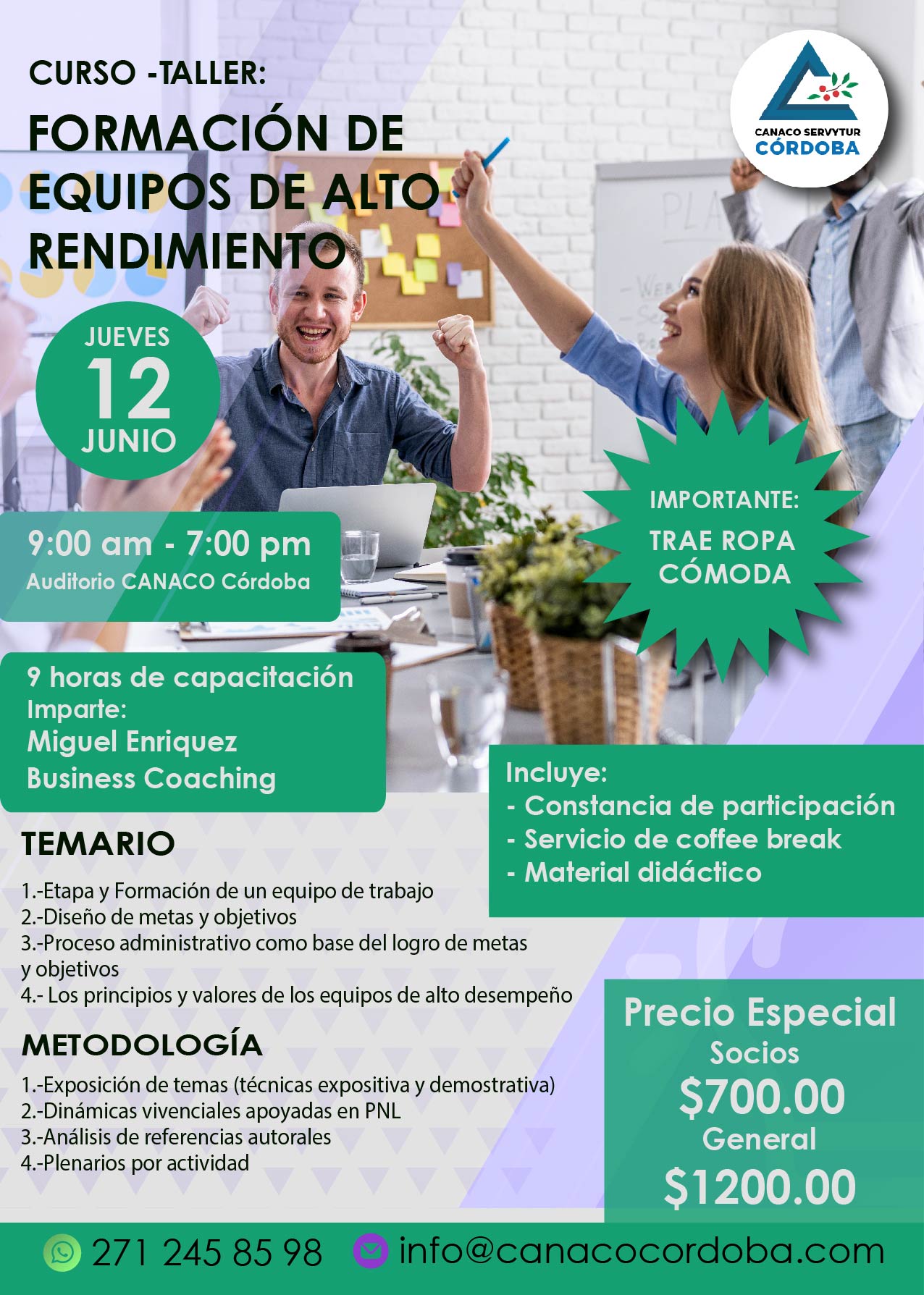 Curso – Taller: Formación de equipos de alto rendimiento